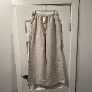 Aritzia Light Beige Wide Leg Pants